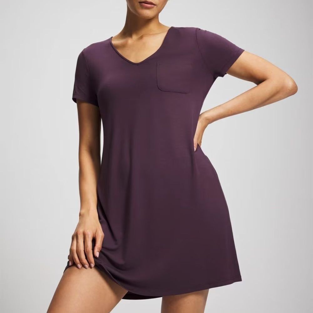 SOMA Cool Nights Short Sleeve Sleepshirt Purple Medium NWT IN PACKAGE